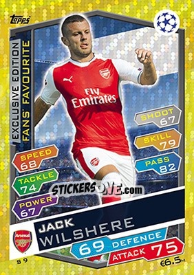 Sticker Jack Wilshere - UEFA Champions League 2016-2017. Match Attax n. S9 - Topps