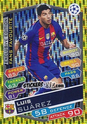 Sticker Luis Suárez - UEFA Champions League 2016-2017. Match Attax n. S10 - Topps