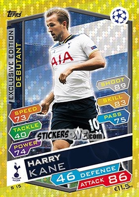 Sticker Harry Kane - UEFA Champions League 2016-2017. Match Attax n. S15 - Topps
