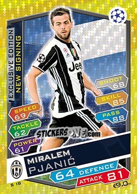 Sticker Miralem Pjanic - UEFA Champions League 2016-2017. Match Attax n. S18 - Topps