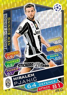 Sticker Miralem Pjanic - UEFA Champions League 2016-2017. Match Attax - Topps