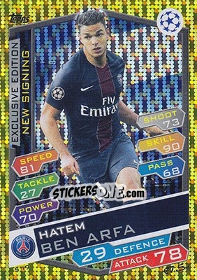 Sticker Hatem Ben Arfa - UEFA Champions League 2016-2017. Match Attax - Topps
