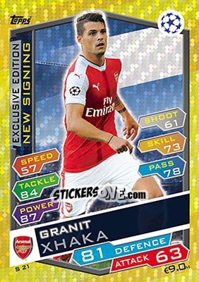 Sticker Granit Xhaka - UEFA Champions League 2016-2017. Match Attax n. S21 - Topps