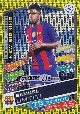 Sticker Samuel Umtiti - UEFA Champions League 2016-2017. Match Attax - Topps