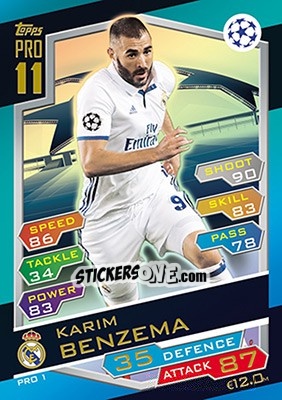 Sticker Karim Benzema - UEFA Champions League 2016-2017. Match Attax n. PRO1 - Topps