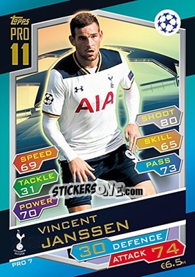 Sticker Vincent Janssen - UEFA Champions League 2016-2017. Match Attax n. PRO7 - Topps
