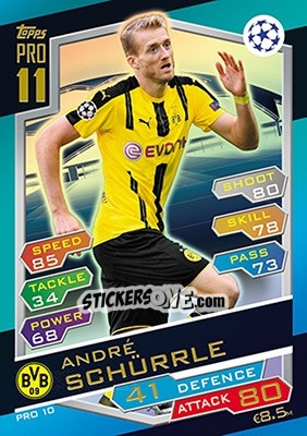 Sticker André Schürrle - UEFA Champions League 2016-2017. Match Attax n. PRO10 - Topps