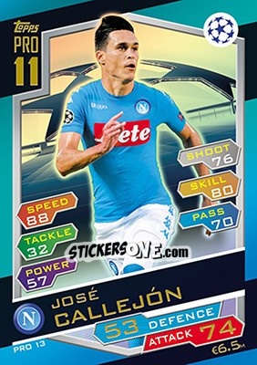 Cromo José Callejón - UEFA Champions League 2016-2017. Match Attax - Topps