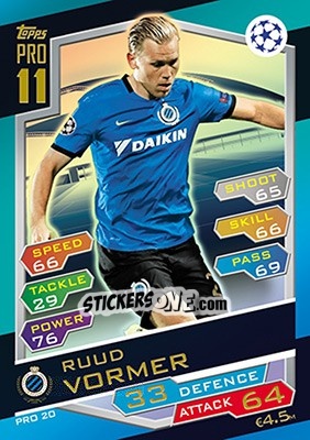 Sticker Ruud Vormer - UEFA Champions League 2016-2017. Match Attax - Topps