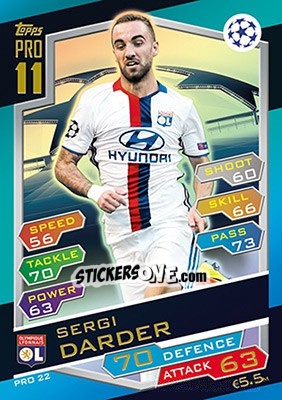 Sticker Sergi Darder - UEFA Champions League 2016-2017. Match Attax - Topps