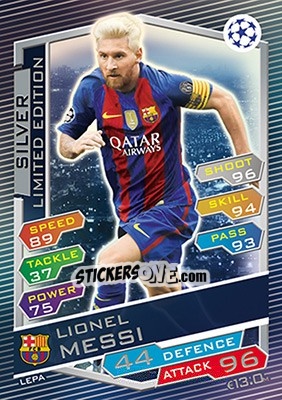 Sticker Lionel Messi - UEFA Champions League 2016-2017. Match Attax - Topps