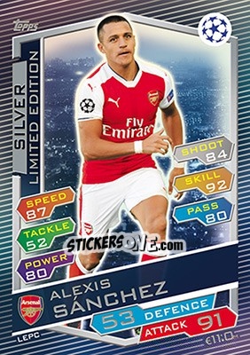 Sticker Alexis Sanchez - UEFA Champions League 2016-2017. Match Attax n. LEPC - Topps