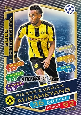 Figurina Pierre-Emerick Aubameyang - UEFA Champions League 2016-2017. Match Attax - Topps