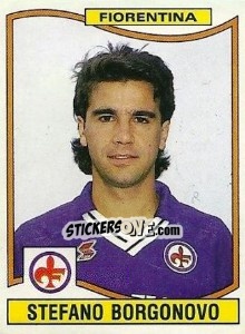 Sticker Stefano Borgonovo - Calciatori 1990-1991 n. 107 - Panini
