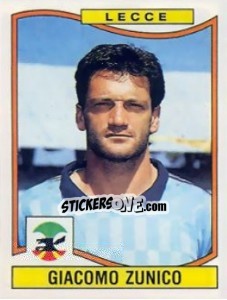 Sticker Giacomo Zunico - Calciatori 1990-1991 n. 192 - Panini