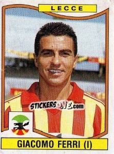 Sticker Giacomo Ferri - Calciatori 1990-1991 n. 198 - Panini