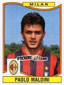 Sticker Paolo Maldini - Calciatori 1990-1991 n. 215 - Panini