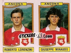 Sticker Roberto Lorenzini / Giuseppe Minaudo - Calciatori 1990-1991 n. 346 - Panini
