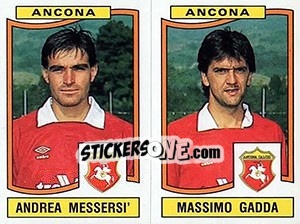 Sticker Andrea Messersi / Massimo Gadda - Calciatori 1990-1991 n. 348 - Panini