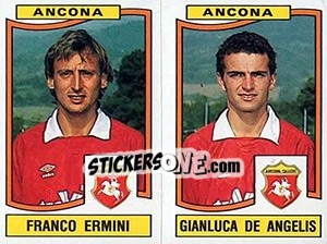 Sticker Franco Ermini / Gianluca De Angelis - Calciatori 1990-1991 n. 350 - Panini