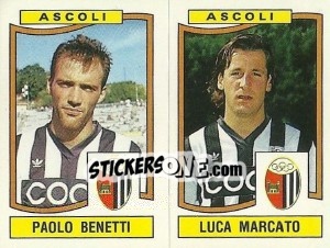 Cromo Paolo Benetti / Luca Marcato - Calciatori 1990-1991 - Panini