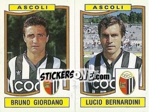 Sticker Bruno Giordano / Lucio Bernardini - Calciatori 1990-1991 n. 357 - Panini