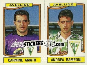 Cromo Carmine Amato / Andrea Ramponi - Calciatori 1990-1991 - Panini