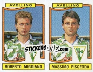 Sticker Roberto Miggiano / Massimo Piscedda - Calciatori 1990-1991 n. 363 - Panini