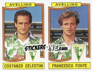 Sticker Costanzo Celestini / Francesco Fonte - Calciatori 1990-1991 n. 364 - Panini