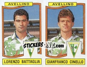 Sticker Lorenzo Battaglia / Gianfranco Cinello - Calciatori 1990-1991 - Panini