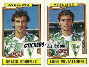 Sticker Orazio Sorbello / Luigi Voltattorni - Calciatori 1990-1991 n. 366 - Panini