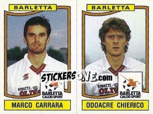 Cromo Marco Carrara / Odoacre Chierico - Calciatori 1990-1991 - Panini