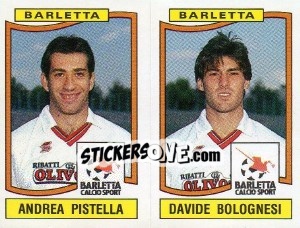Sticker Andrea Pistella / Davide Bolognesi - Calciatori 1990-1991 n. 373 - Panini