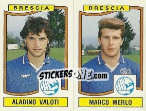 Sticker Aladino Valoti / Marco Merlo - Calciatori 1990-1991 n. 380 - Panini