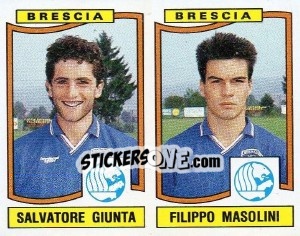 Sticker Salvatore Giunta / Filippo Masolini - Calciatori 1990-1991 n. 381 - Panini