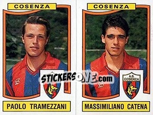 Cromo Paolo Tramezzani / Massimiliano Catena - Calciatori 1990-1991 - Panini