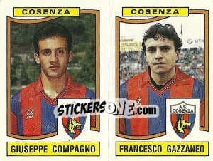 Cromo Giuseppe Compagno / Francesco Gazzaneo - Calciatori 1990-1991 - Panini