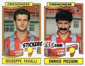 Figurina Giuseppe Favalli / Enrico Piccioni - Calciatori 1990-1991 - Panini