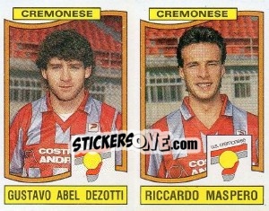 Sticker Gustavo Abel Dezotti / Riccardo Maspero - Calciatori 1990-1991 n. 397 - Panini