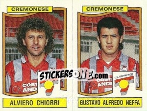 Sticker Alviero Chiorri / Gustavo Alfredo Neffa - Calciatori 1990-1991 n. 398 - Panini