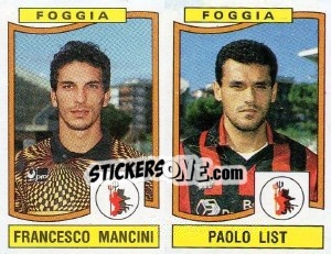 Sticker Francesco Mancini / Paolo List - Calciatori 1990-1991 - Panini