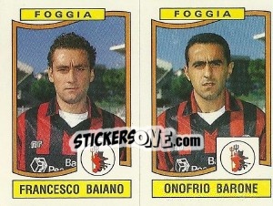 Sticker Francesco Baiano / Onofrio Barone - Calciatori 1990-1991 n. 405 - Panini