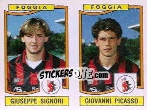 Sticker Giuseppe Signori / Giovanni Picasso - Calciatori 1990-1991 n. 406 - Panini