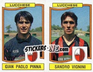 Sticker Gian Paolo Pinna / Sandro Vignini - Calciatori 1990-1991 n. 408 - Panini