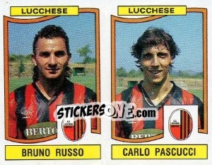 Sticker Bruno Russo / Carlo Pascucci - Calciatori 1990-1991 n. 410 - Panini