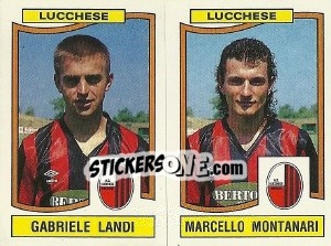 Sticker Gabriele Landi / Marcello Montanari - Calciatori 1990-1991 n. 411 - Panini