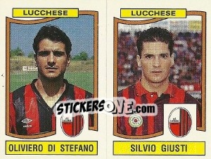 Cromo Oliviero Di Stefano / Silvio Giusti - Calciatori 1990-1991 - Panini