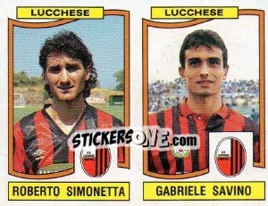 Sticker Roberto Simonetta / Gabriele Savino - Calciatori 1990-1991 n. 414 - Panini