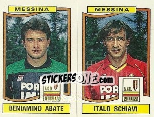Sticker Beniamino Abate / Italo Schiavi - Calciatori 1990-1991 n. 416 - Panini