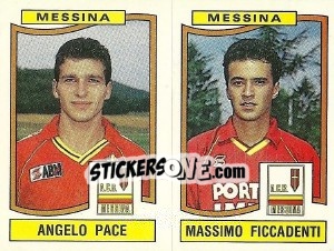 Sticker Angelo Pace / Massimo Ficcadenti - Calciatori 1990-1991 n. 418 - Panini